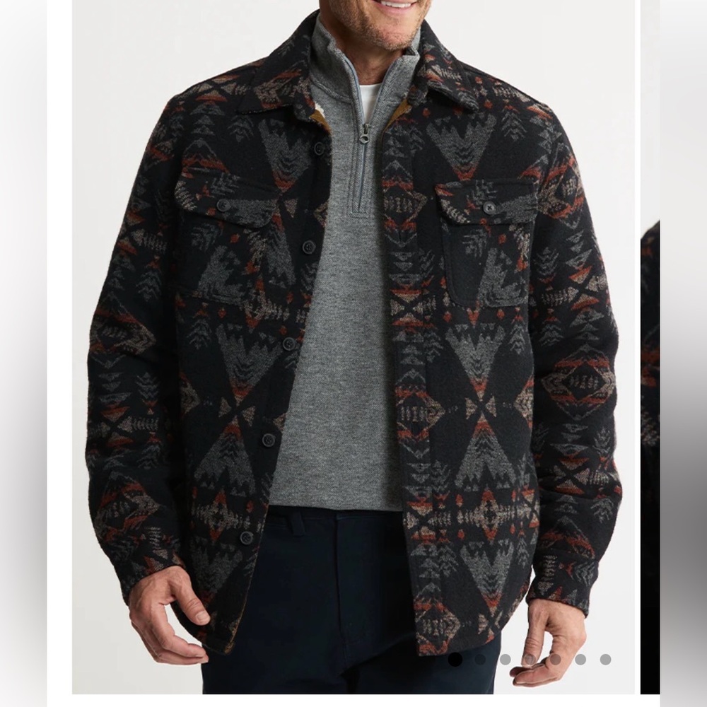 Sherpa Lined Wool Blend Shirt Jacket